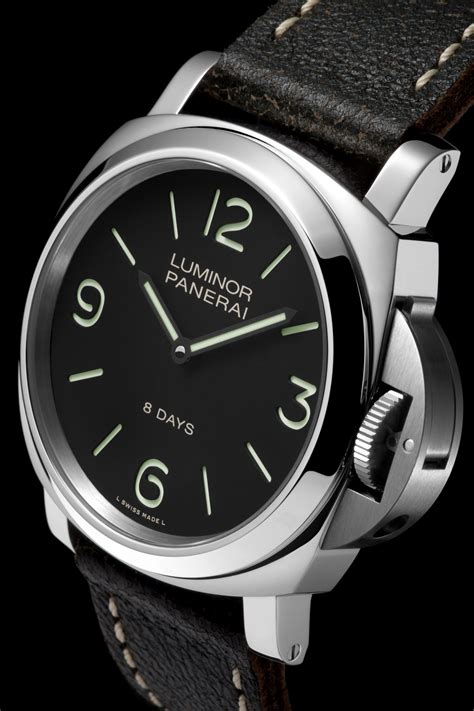 panerai luminor base 44mm 8 days acciaio|Panerai Luminor automatic with date.